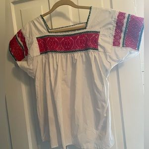 Beautifully Embroidered Mexican Style Blouse